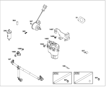 Fuel Supply Group Diagram and Parts List for 54E177-0008-J1  Briggs and Stratton Engine